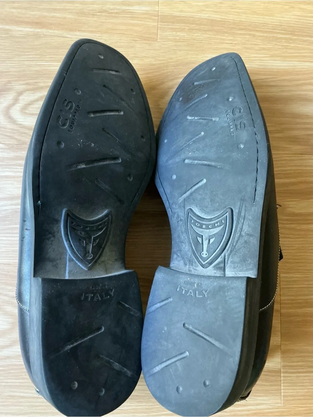 Michael Toschi Italian Men's Black Slip-On Leather Loafers Size 11